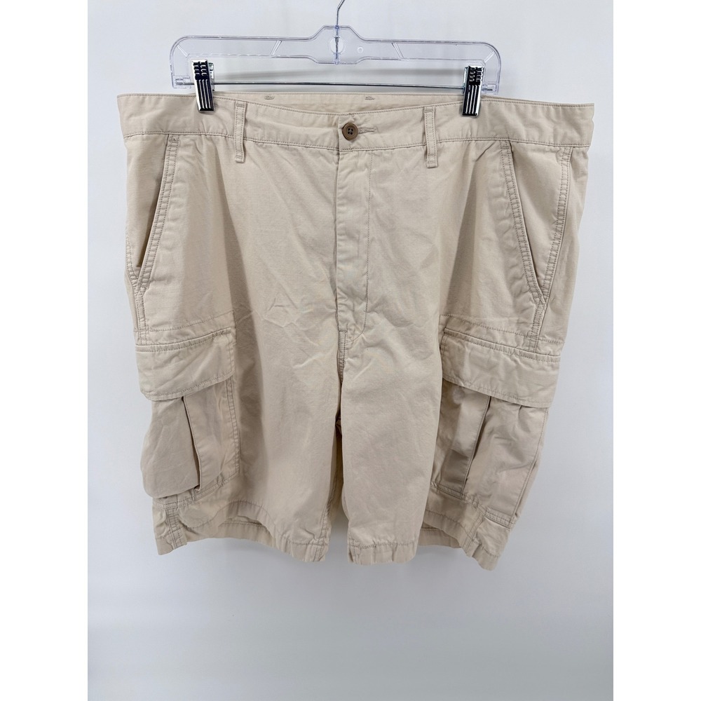 Levis Mens Khaki Ripstop Cargo Shorts Tan Cotton Utility Pockets 40W 54109-0001